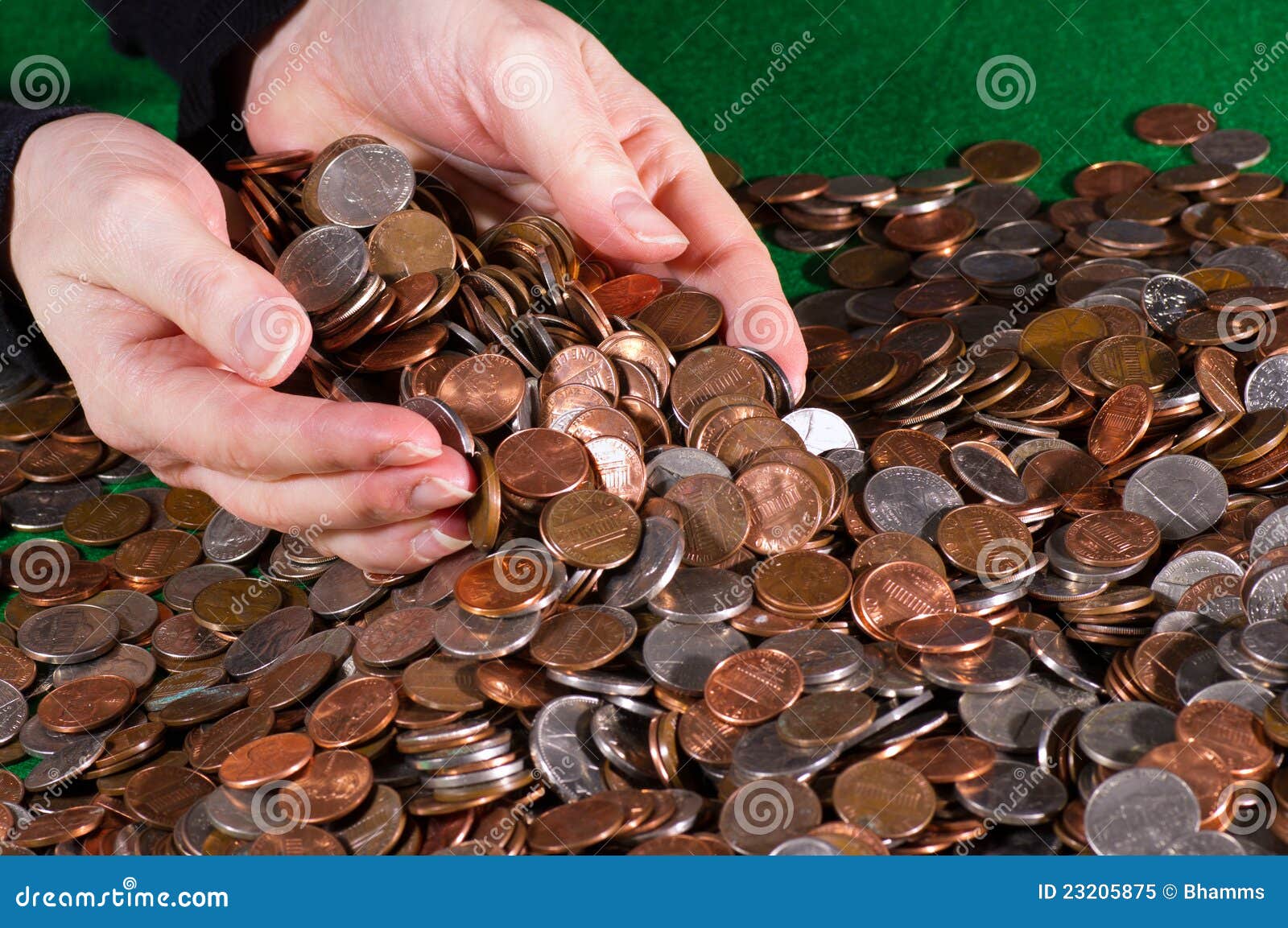 Pile of US coins stock image. Image of change, cash, market 23205875