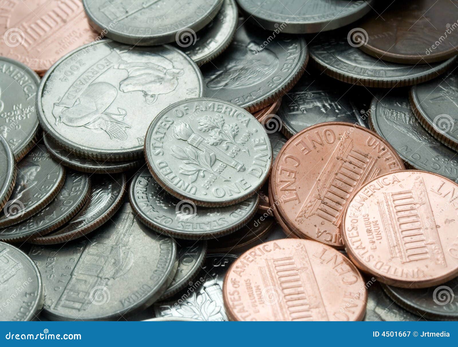 pile of us coins