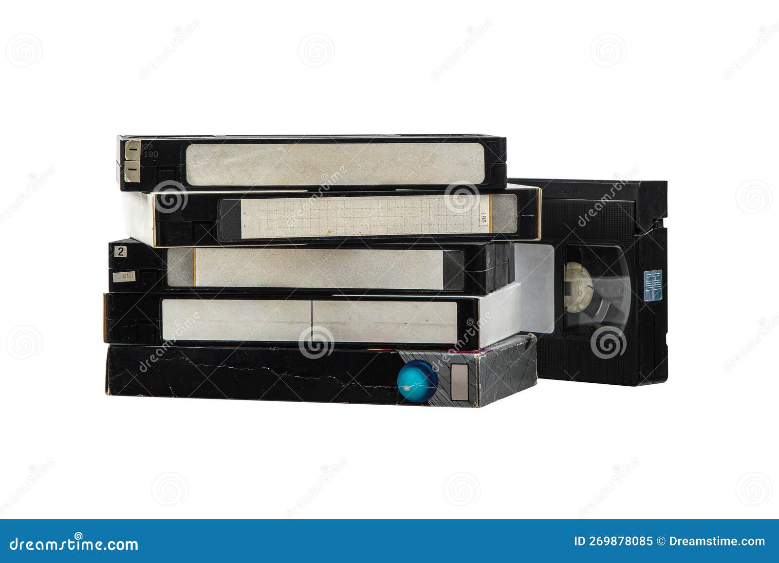 Pile of VHS Video Cassettes. Vintage Media Stock Image Image of heap