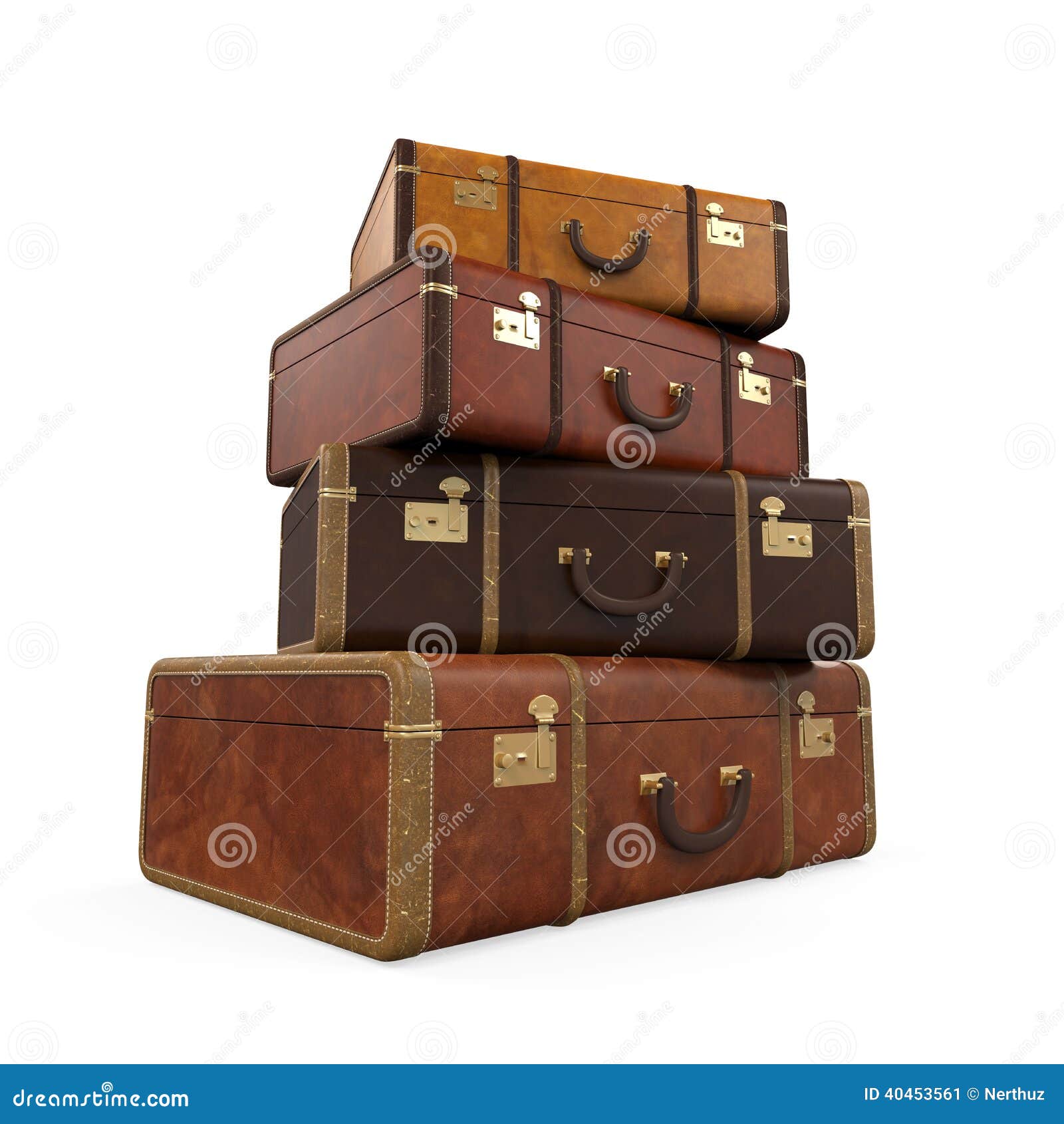 Pile of Vintage Suitcases stock image. Image of obsolete 40453561