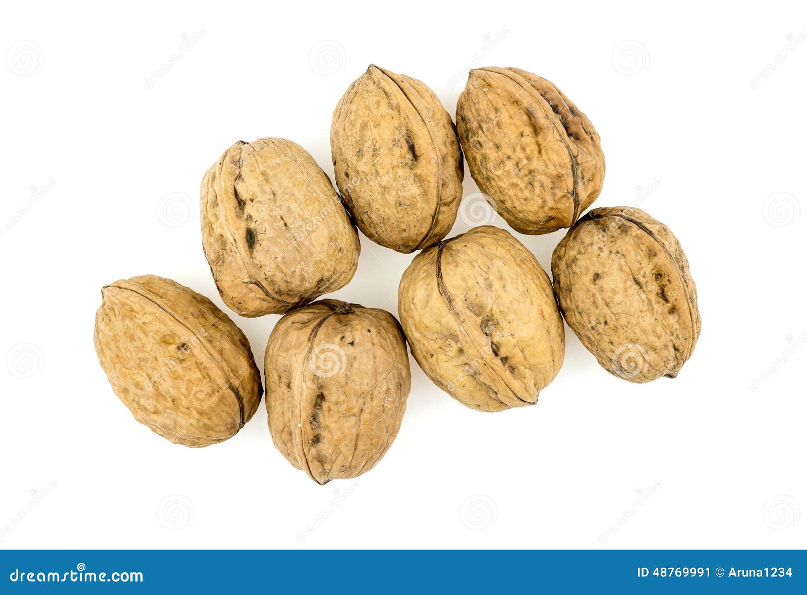 Pile of Walnuts in Shells Isolated on White Stock Image Image of