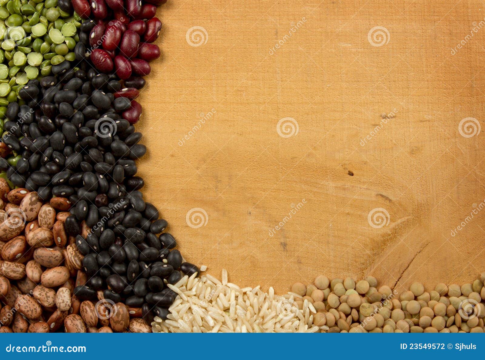 Piles of Beans Rice Peas and Lentils Stock Photo Image of legumes