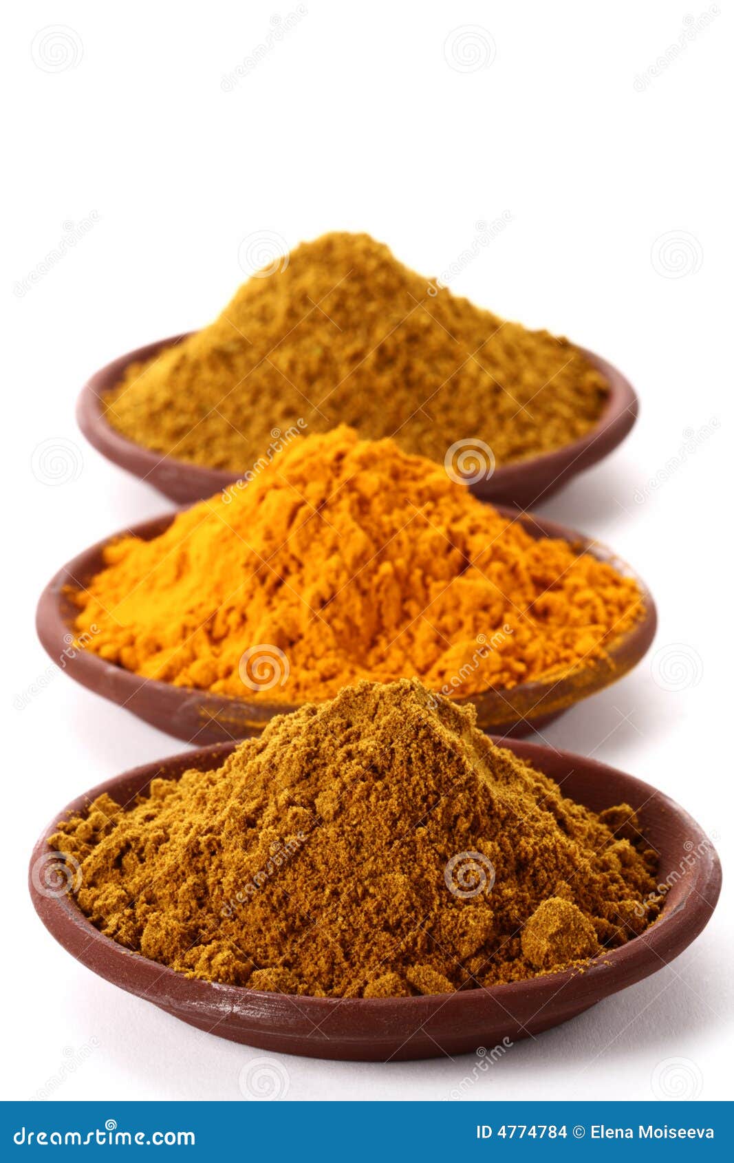 Piles of Bright Curry Powder and Tumeric Stock Photo Image of indian