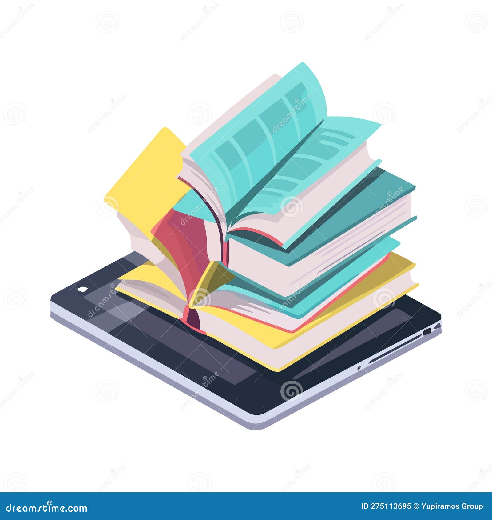 Piles De Livres De Sagesse Sur L'appareil Illustration de Vecteur -  Illustration du technologie, mobile: 275113695