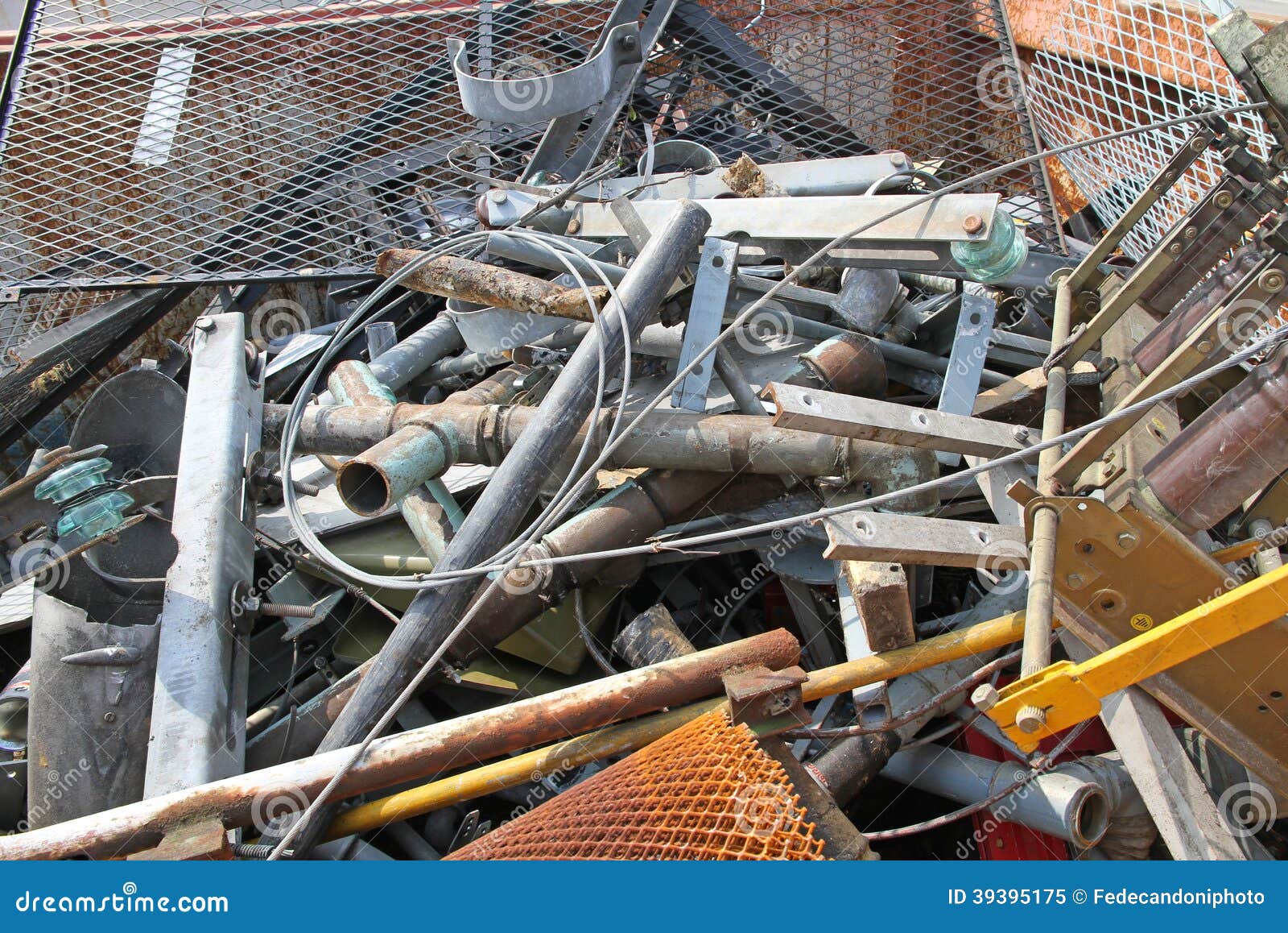 Piles of Scrap Iron with Broken and Rusted Objects Stock Image Image