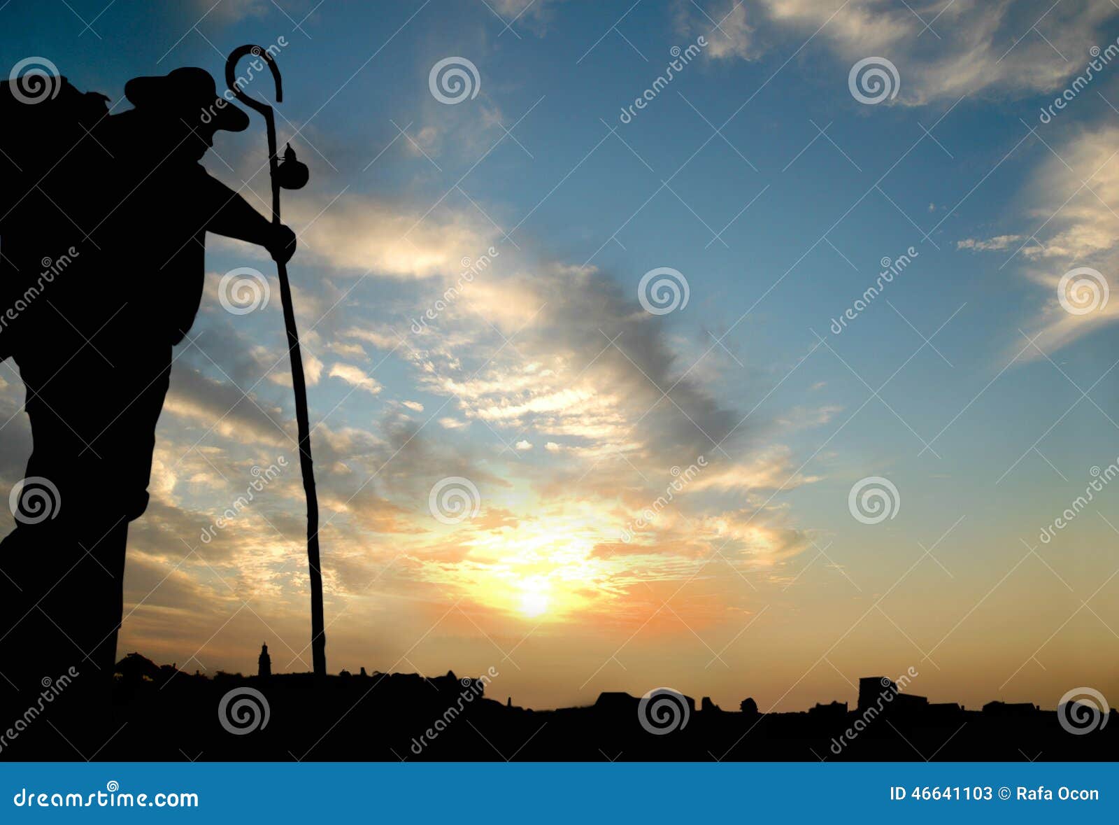 pilgrim in the xacobeo way to santiago, galicia, spain