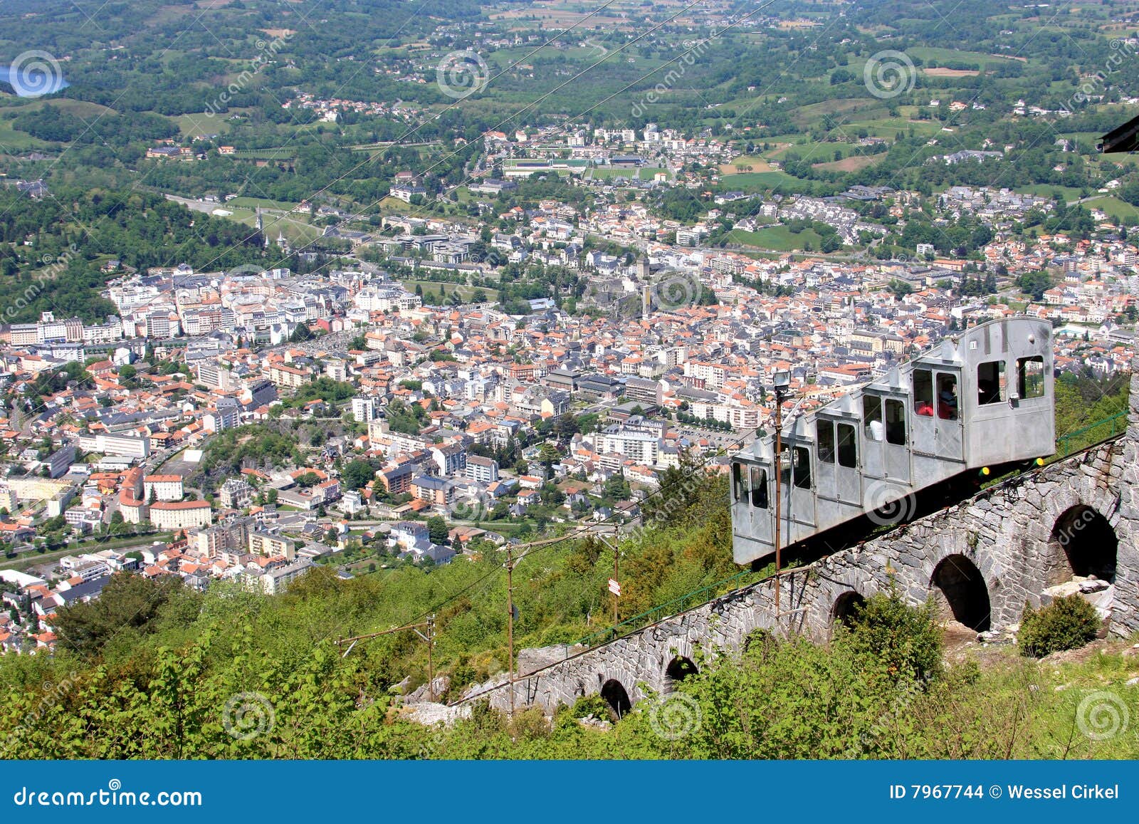 the pilgrimage town of lourdes from the pic du jer