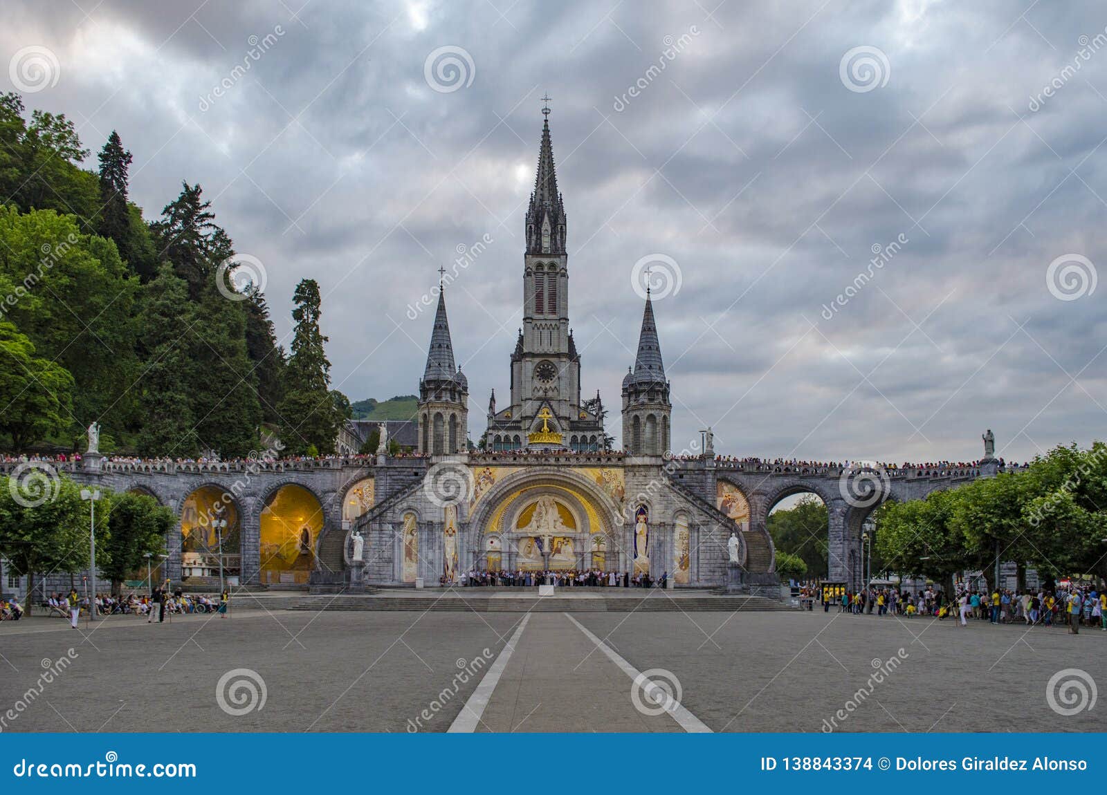 Pilgrims Partaking in La Procession Mariale Aux Flambeaux or the ...