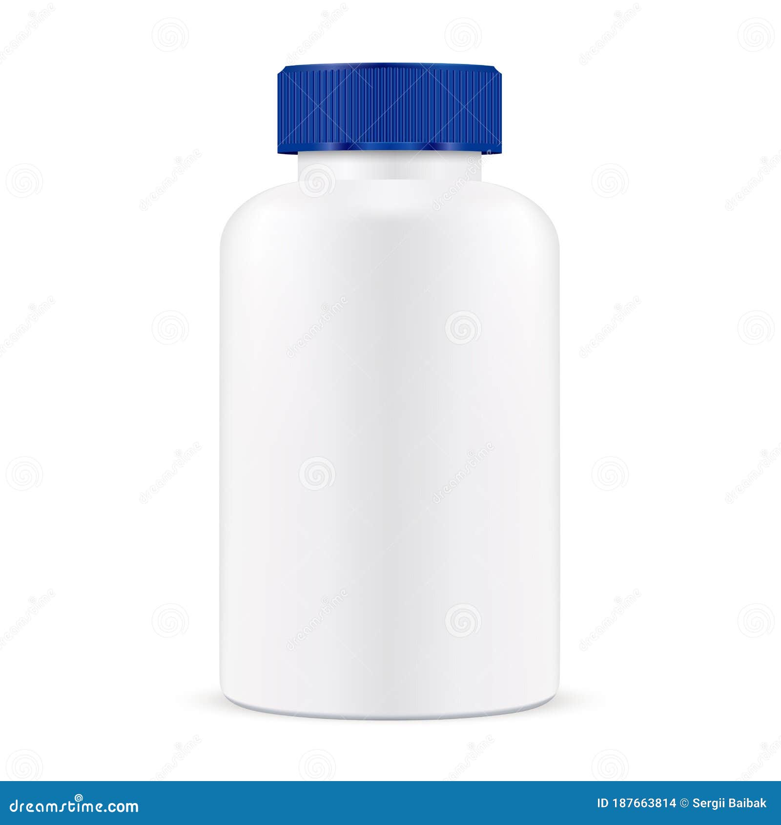 Download Pill Bottle Blue Lid Plastic Medicine Container Stock Vector Illustration Of Capsule Aspirin 187663814