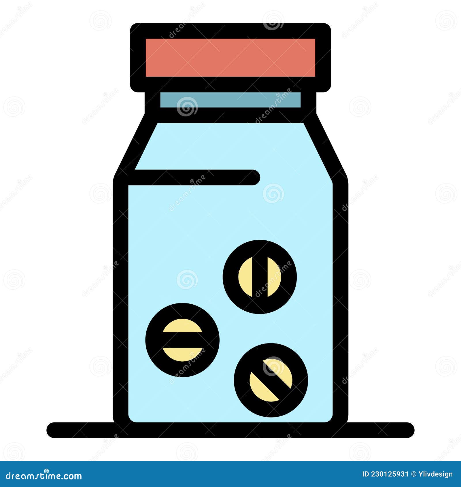Pill Bottle Icon Color Outline Vector Stock Vector Illustration of
