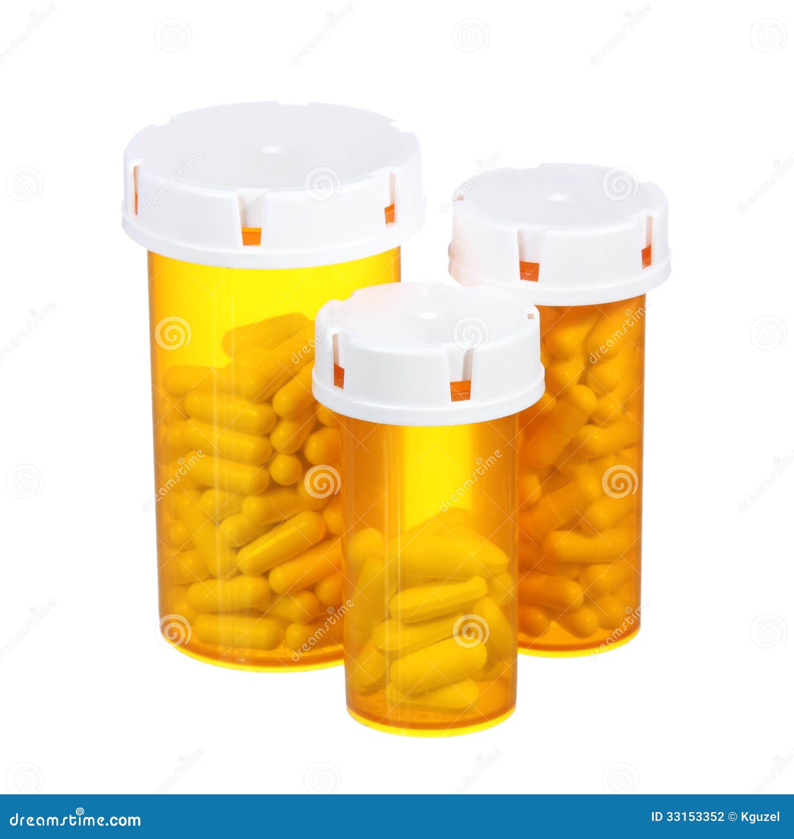 pill bottles  on white background