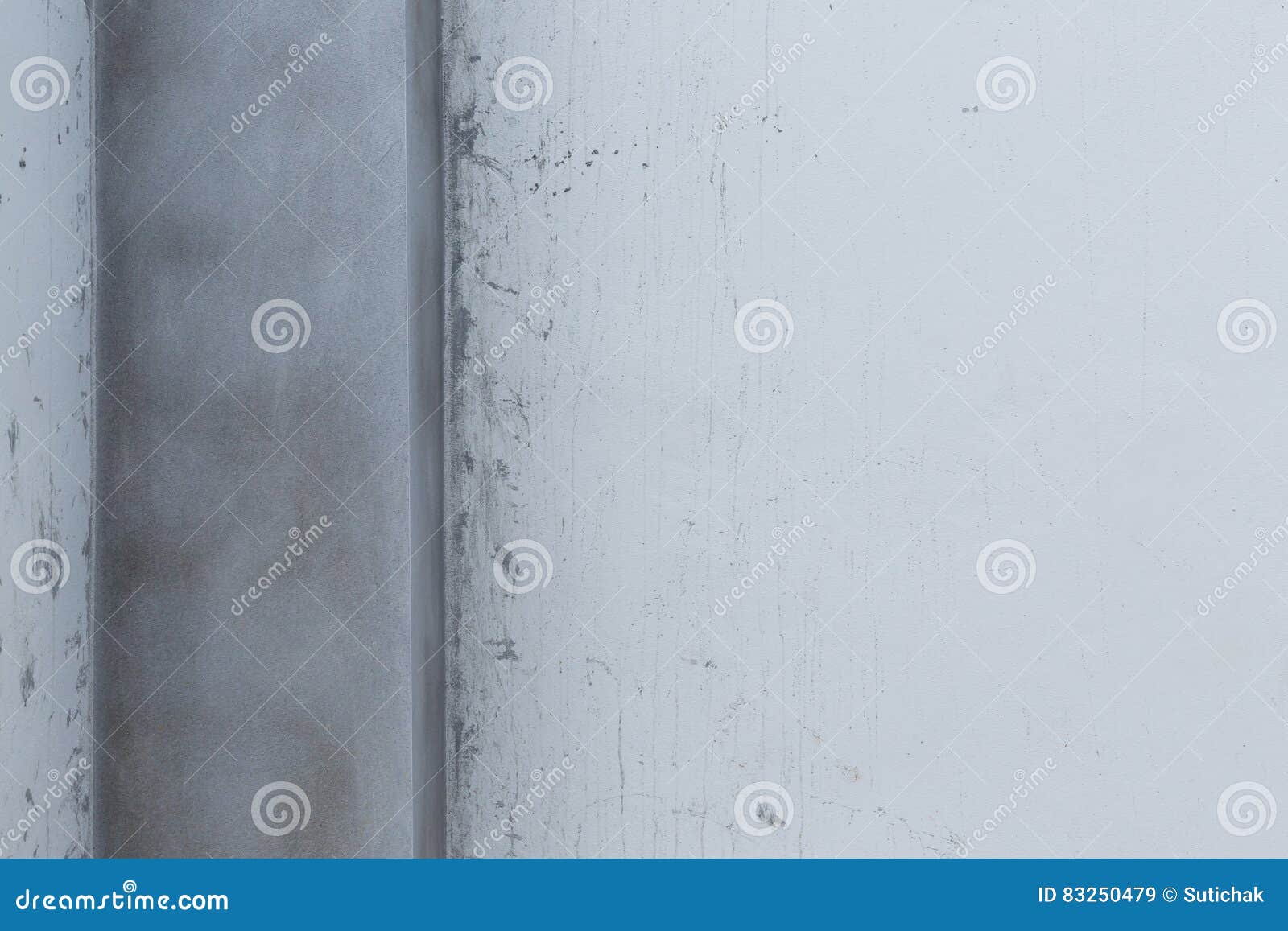Pillar Cement Concrete and White Wall in Construction Stock Image