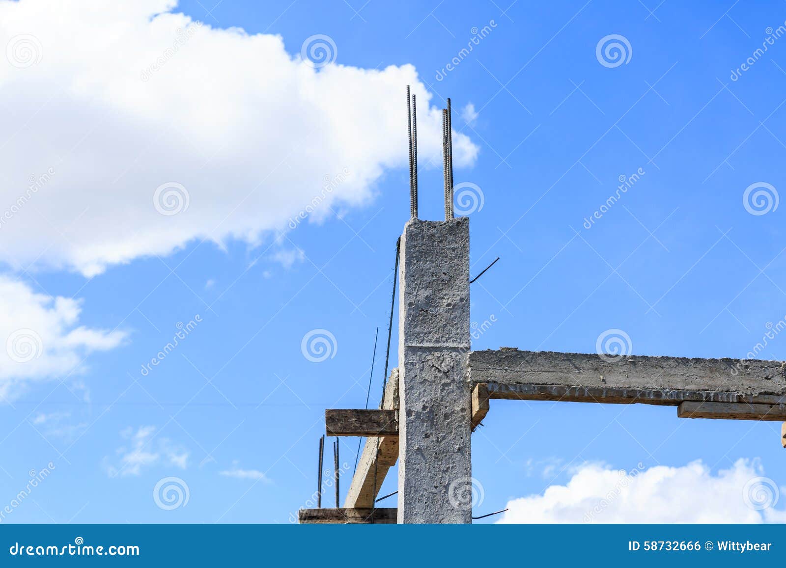 Pillar Cement with Steel Rod in Construction Stock Photo Image of