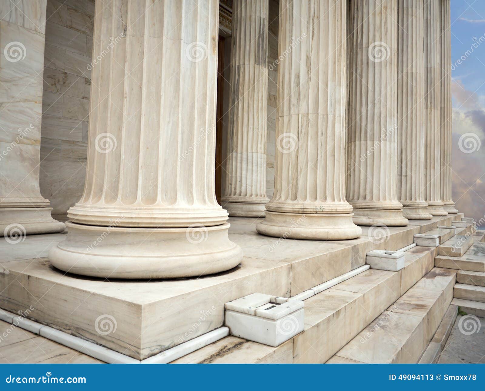 Pillars of a Building in Athens Greece Stock Image Image of temple