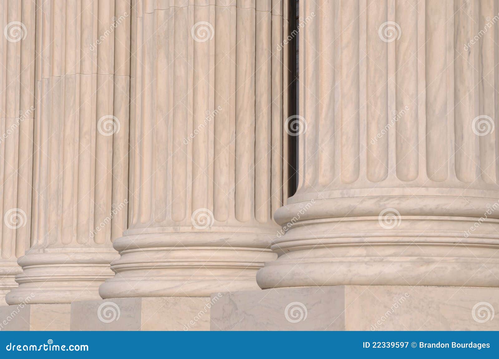 The Pillars Of Justice At The Supreme Court Building RoyaltyFree Stock