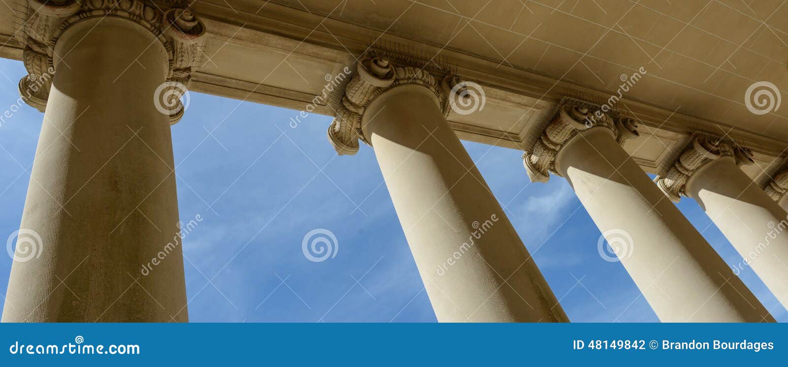 Pillars of Law and Justice stock photo. Image of blue 48149842