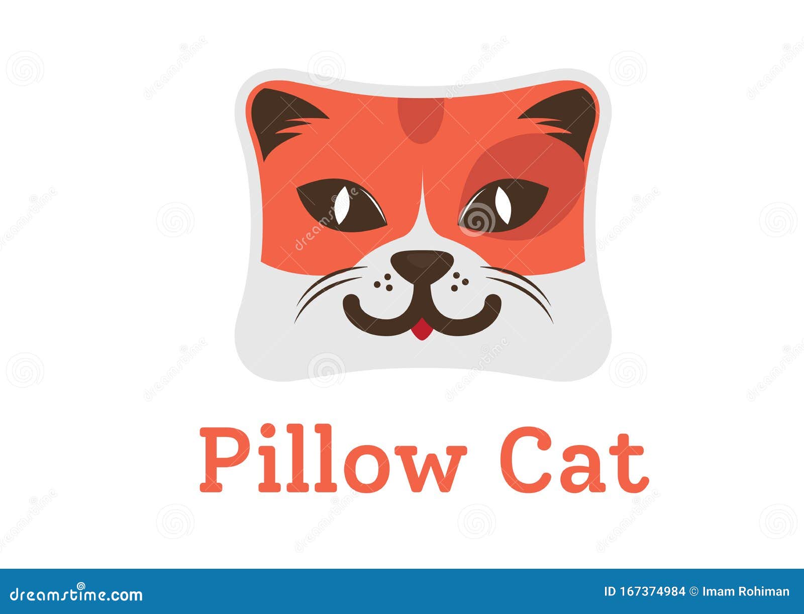 Cute Cat Playing On Pillow Cartoon Vector Icon Illustration