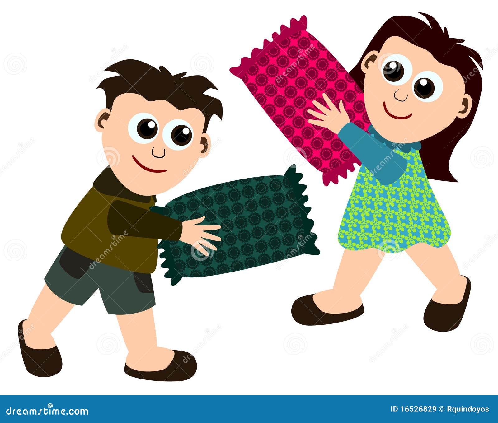 Pillow fight stock illustration. Illustration of fight 16526829