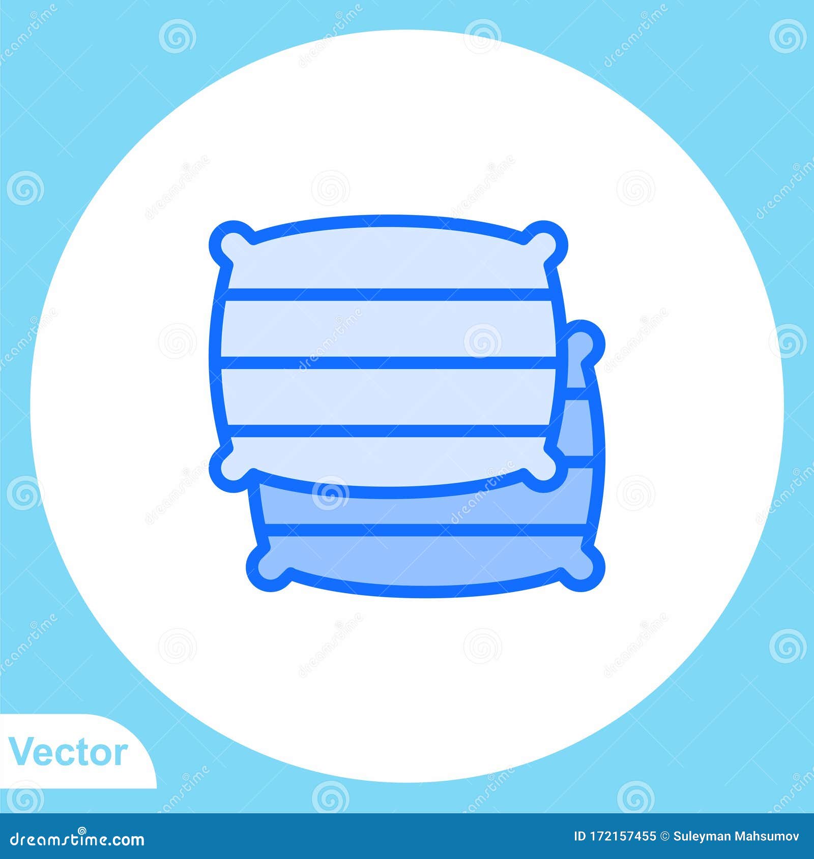 Pillow Flat Vector Icon Sign Symbol Stock Illustration Illustration