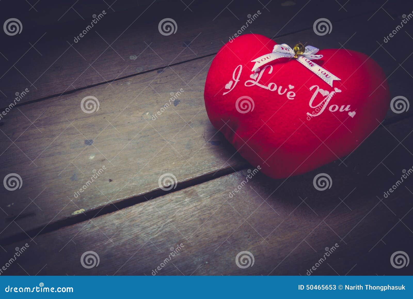 pillow red heart shaped on floor wood