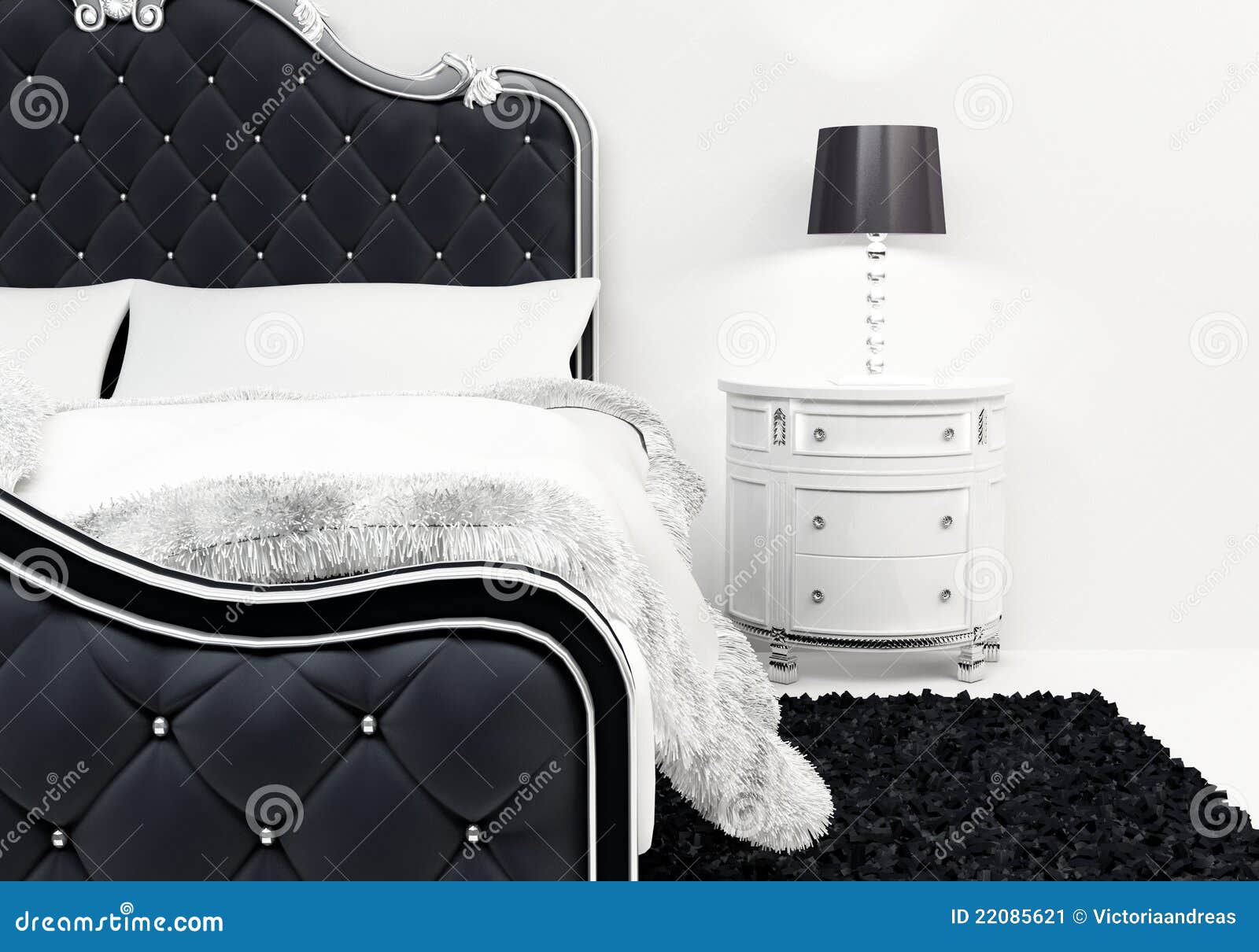 Pillows and Covering on the Luxurious Bed Stock Illustration