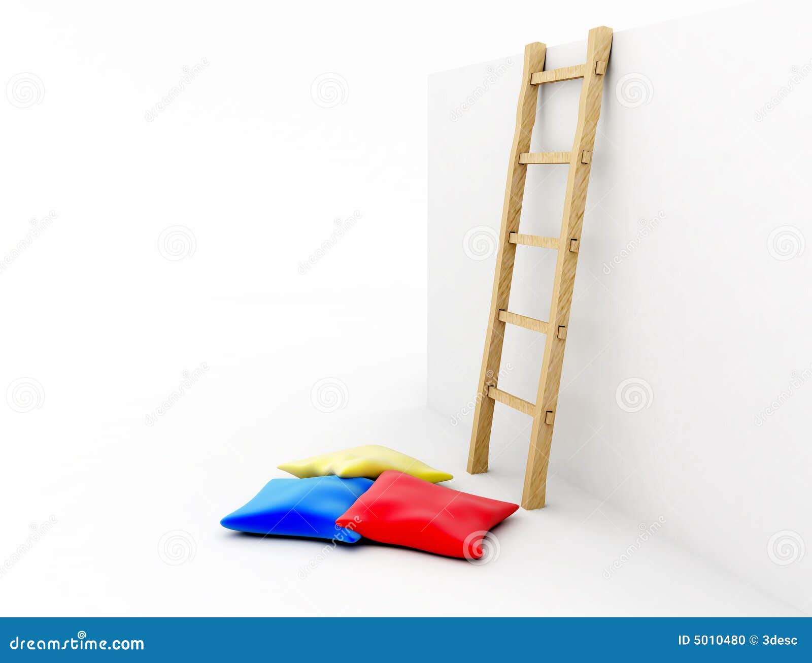 Pillows, ladder, insurance stock illustration. Illustration of danger