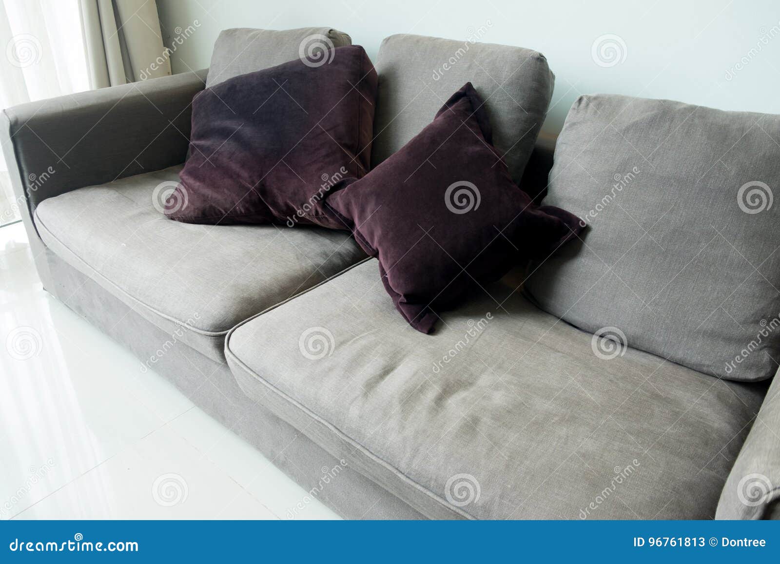 Pillows on Modern Sofa in Modern Living Room Stock Image Image of contemporary, residential