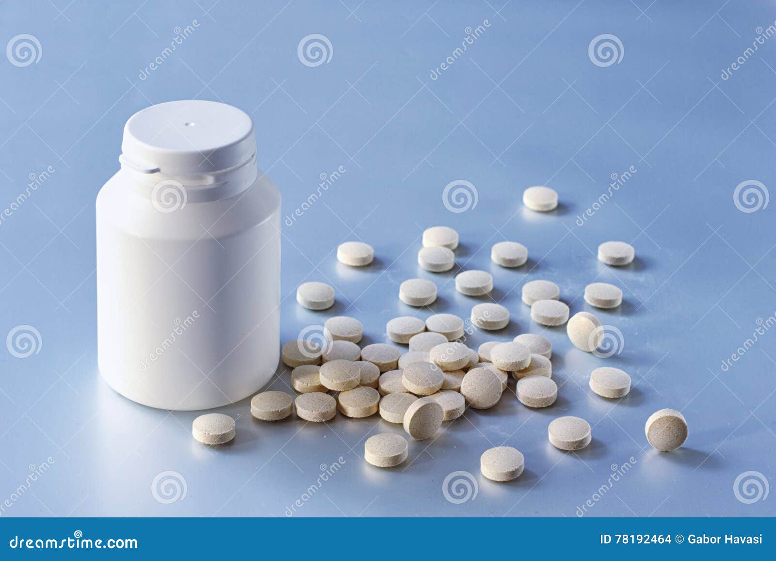 Pills with container stock photo. Image of protection 78192464