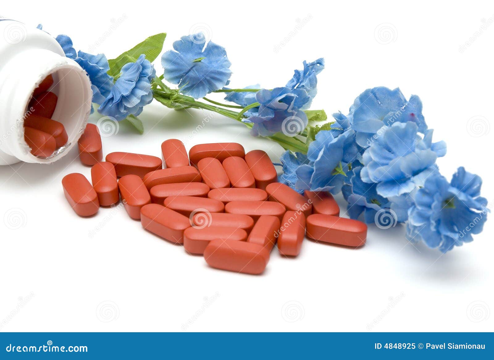 Pills and flower stock image. Image of dose, prescription 4848925