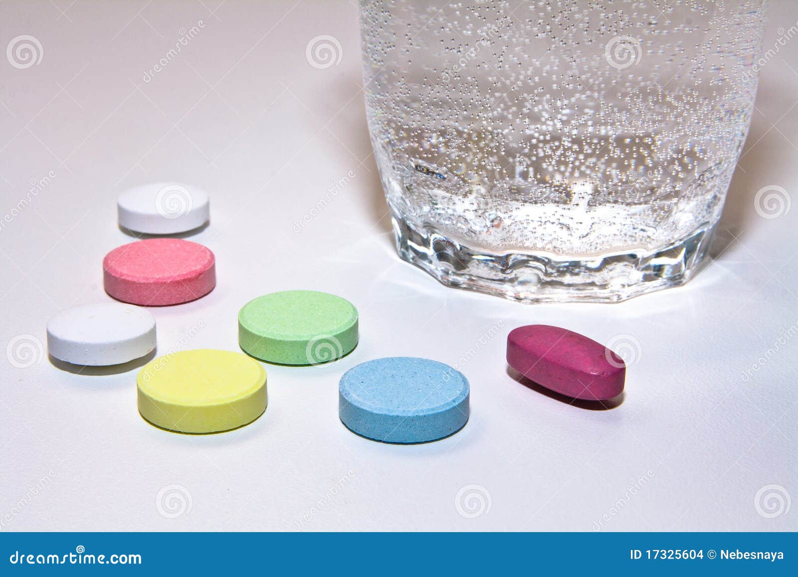 Pills and glass of water stock photo. Image of fresh 17325604