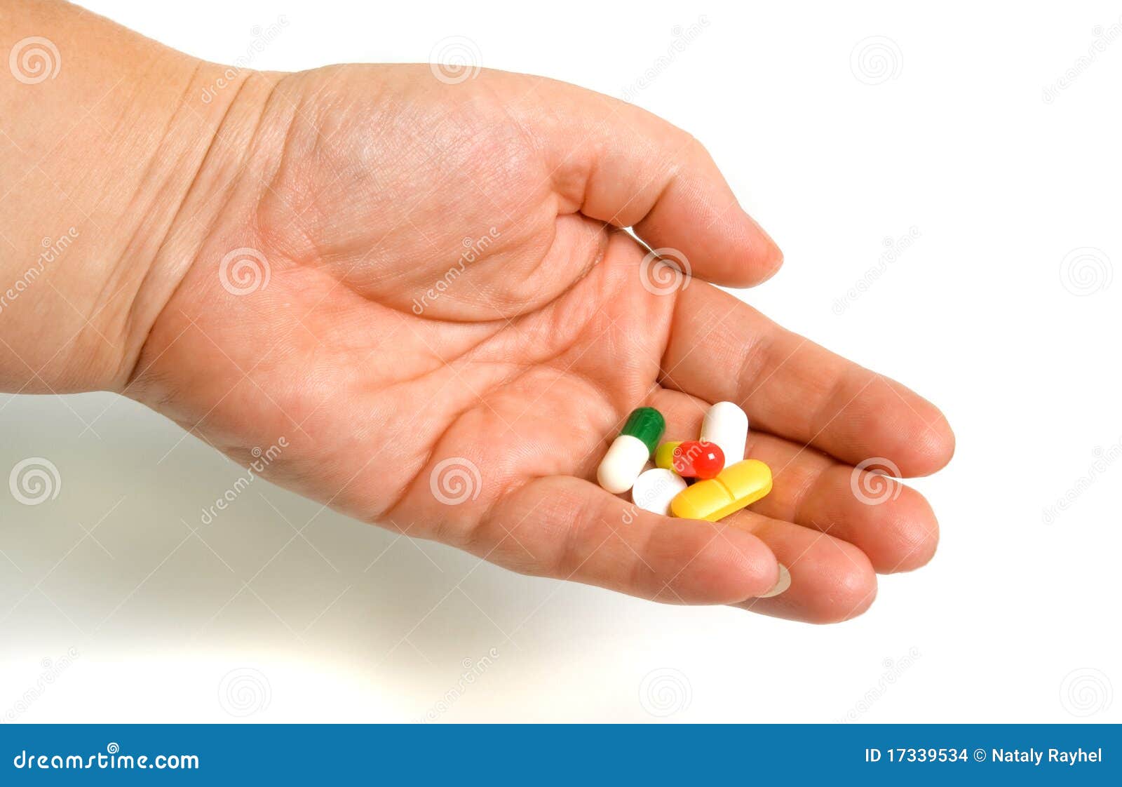 Pills in hand stock photo. Image of medical, antibiotic 17339534