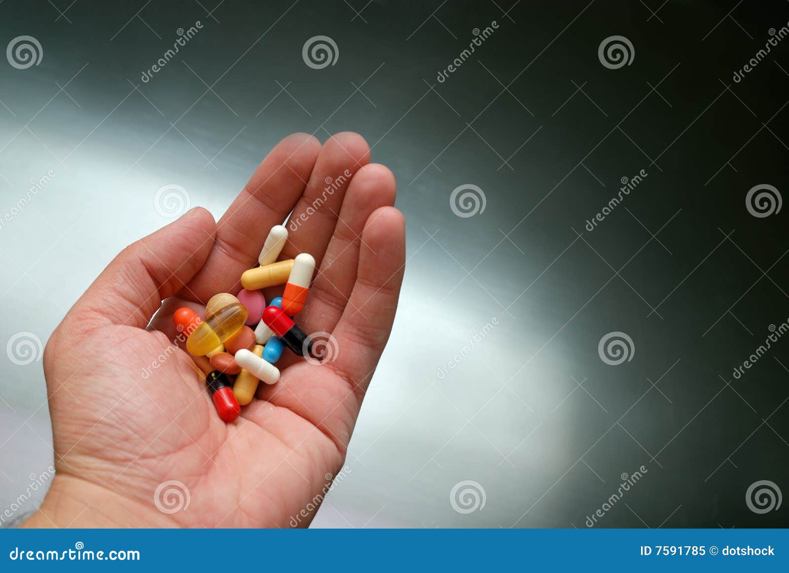 Pills in hand stock image. Image of drug, hand, illness 7591785