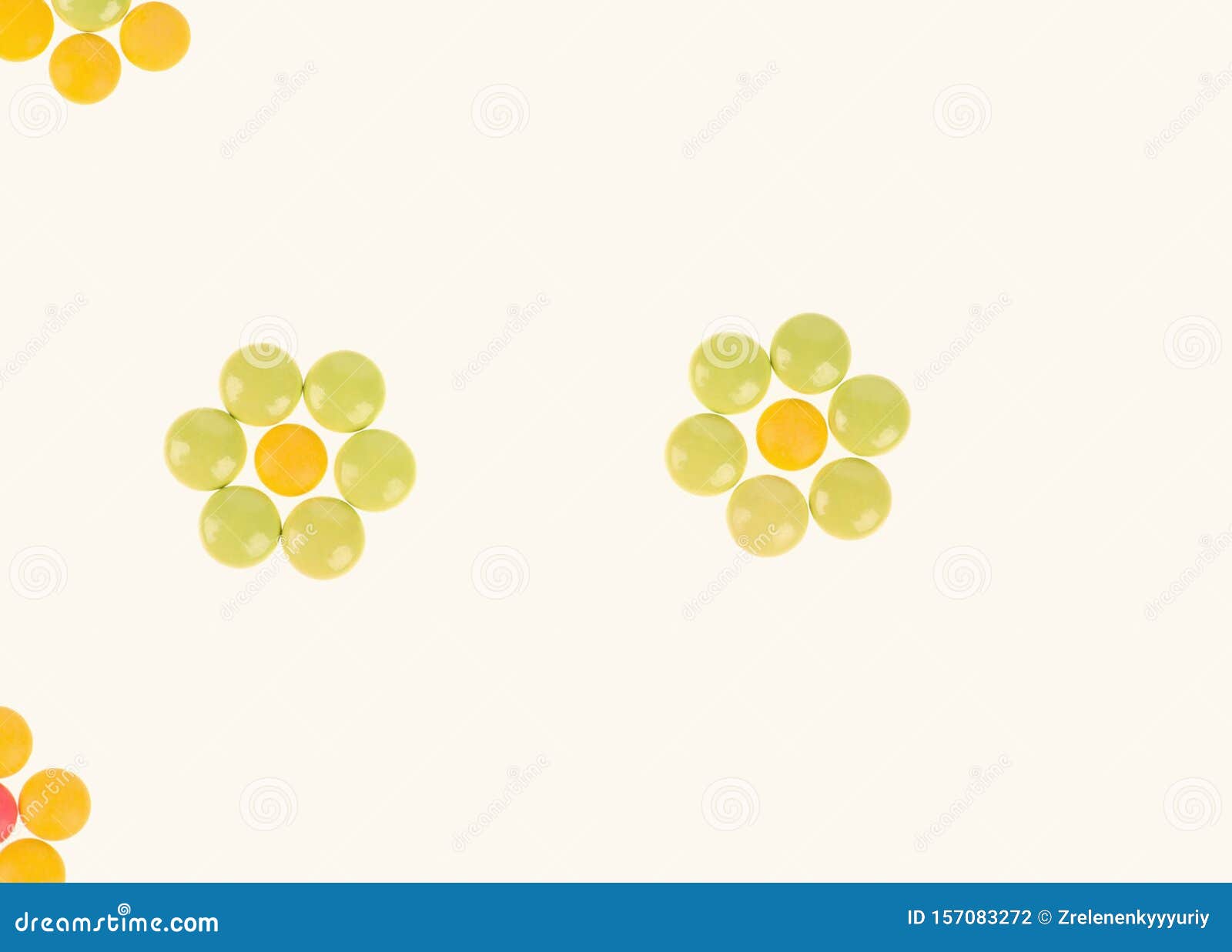pills  on the white background