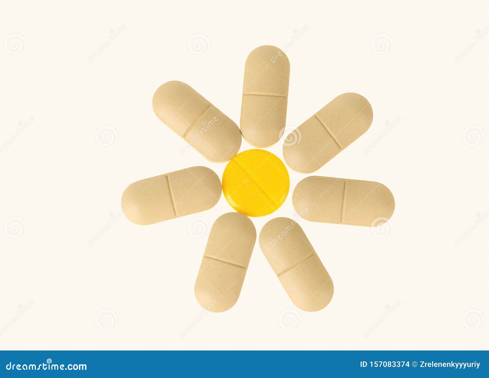 pills  on the white background