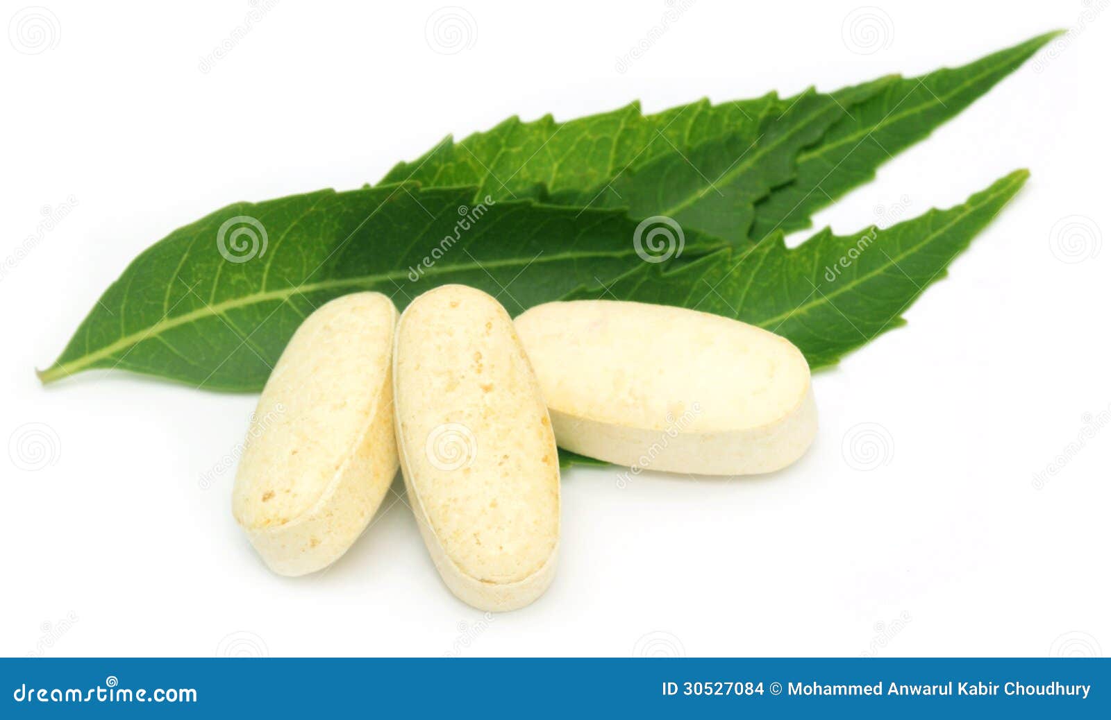 Pills with Medicinal Neem Leaves Stock Photo Image of insecticide