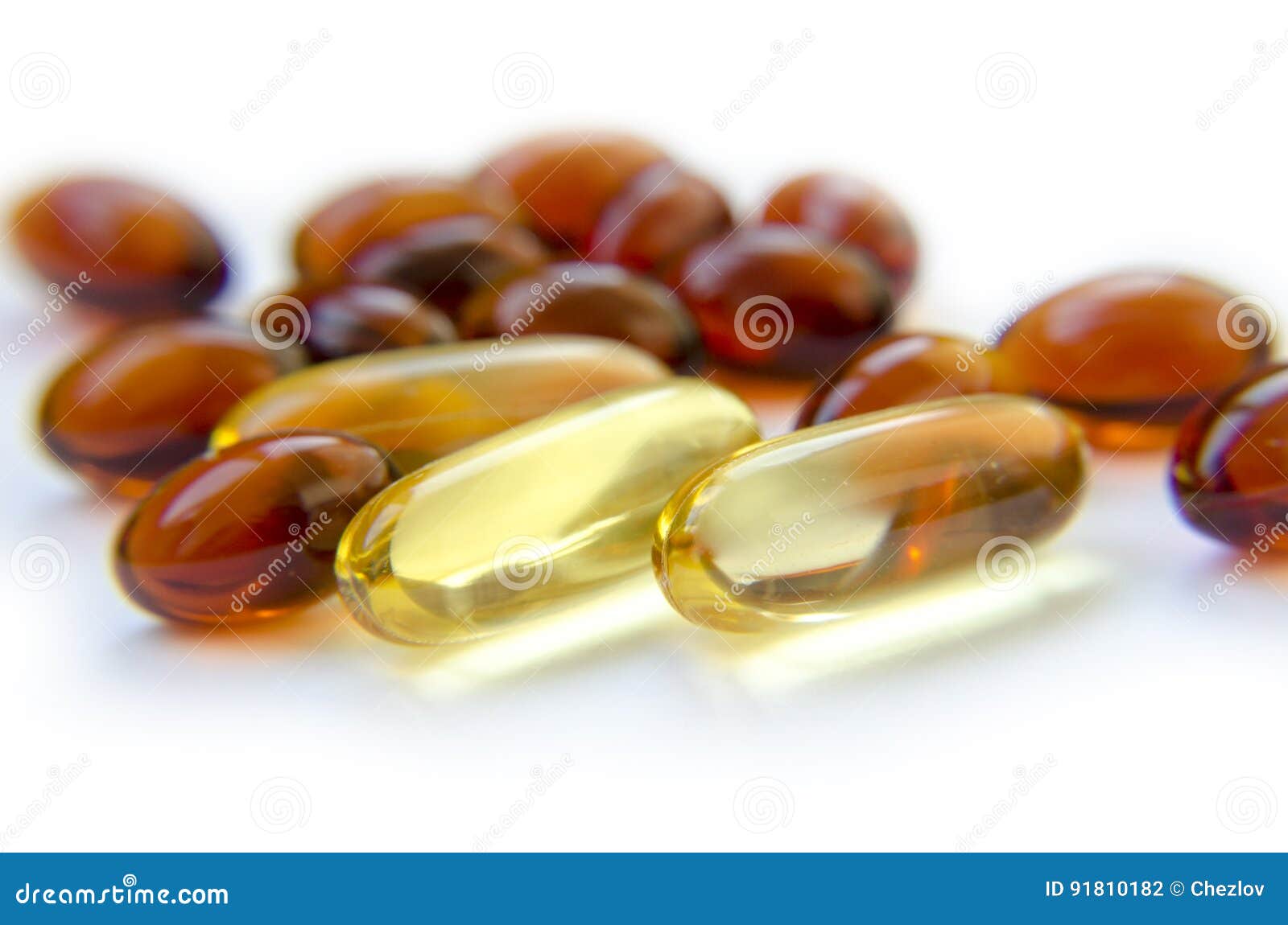 Pills of Omega3 and Lecithin Stock Photo Image of closeup, medicine
