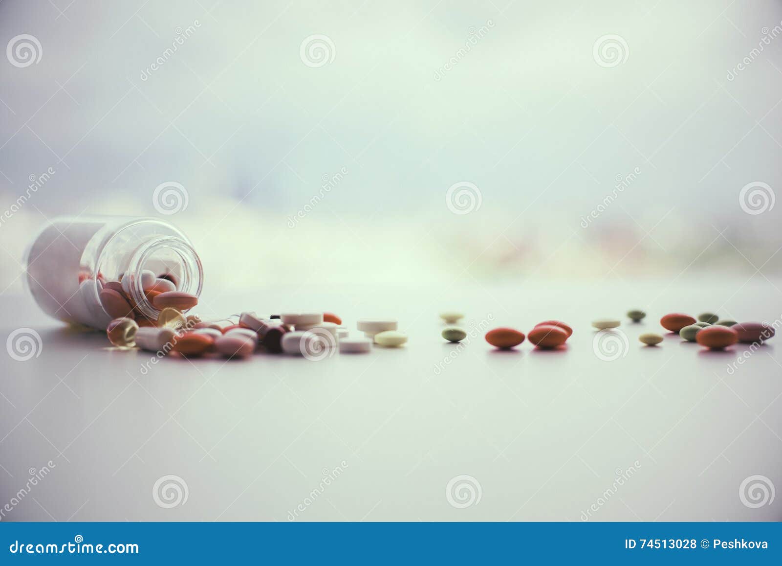 Pills out of bottle stock photo. Image of capsules, city 74513028