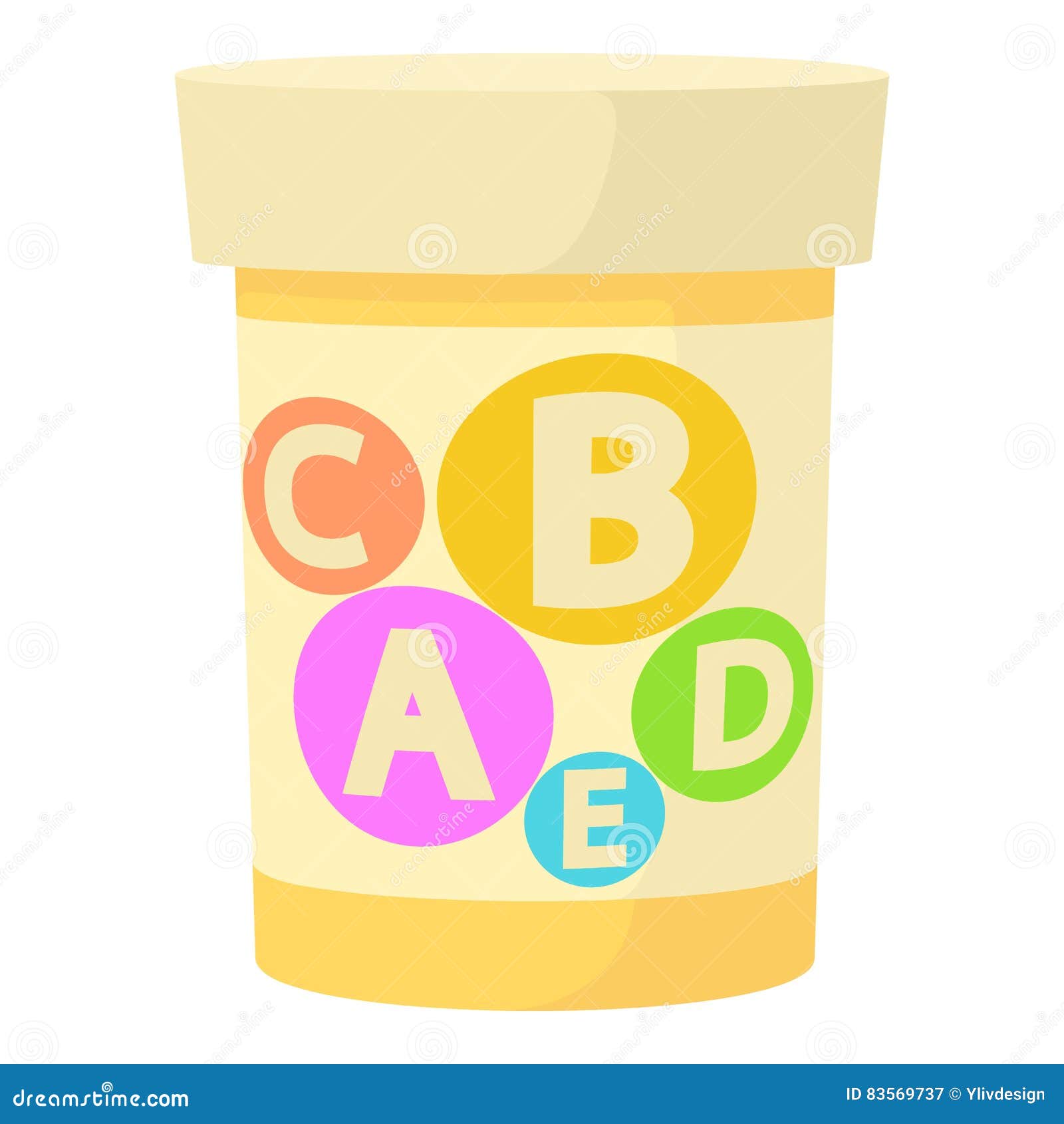 Pills Vitamins Icon, Cartoon Style Stock Vector Illustration of drug