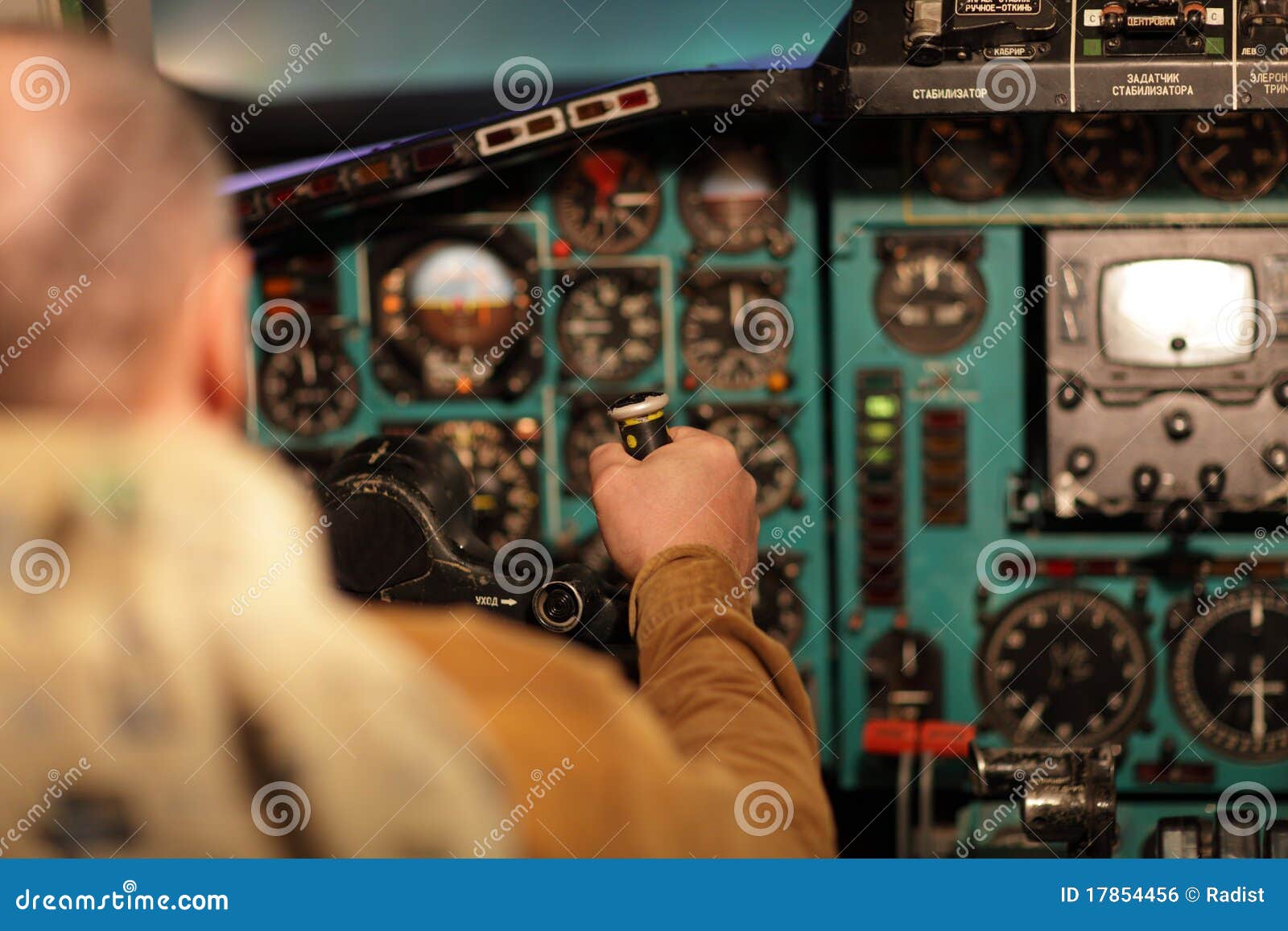 Pilot aviates aircraft stock photo. Image of cabin, flying 17854456