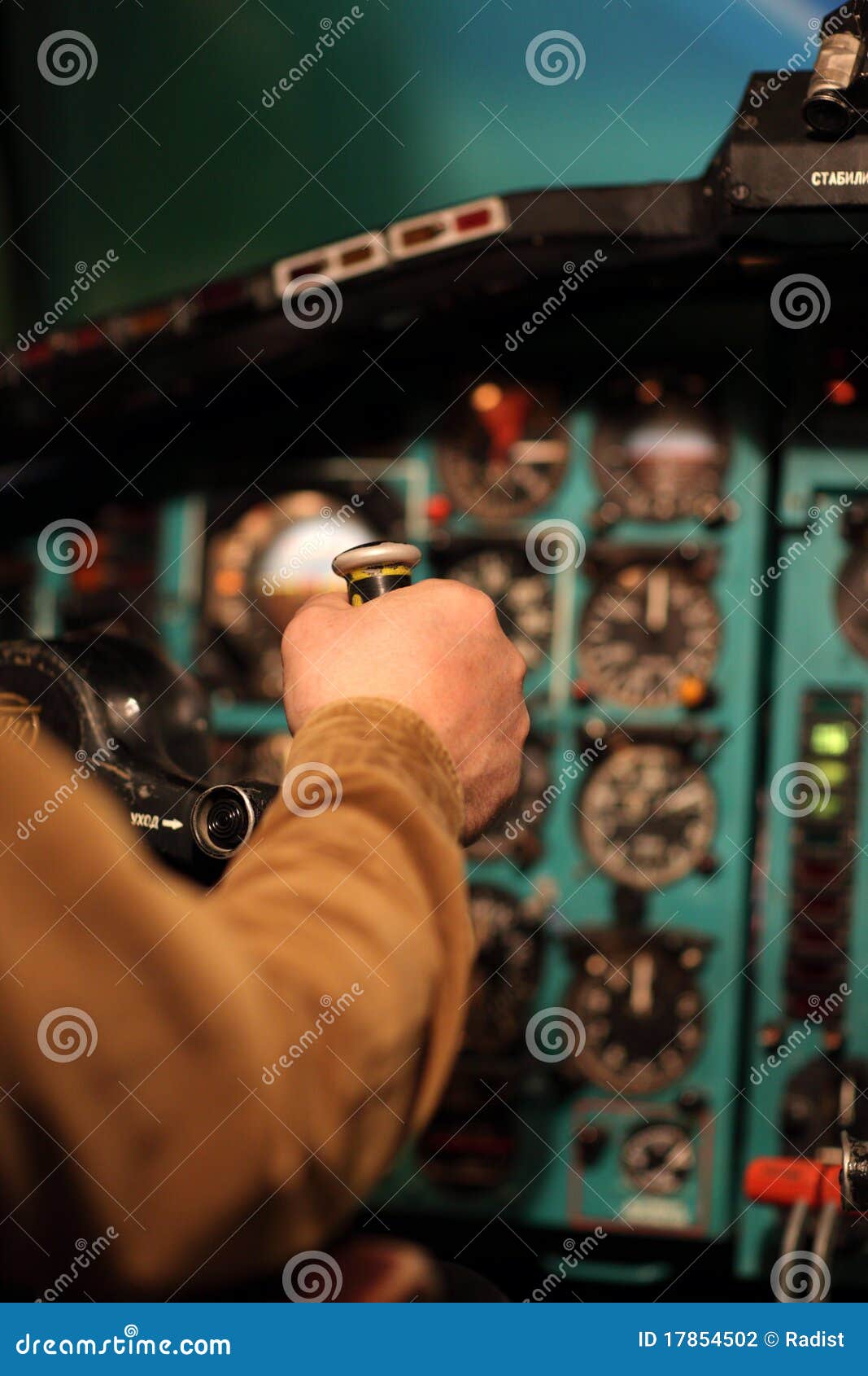 Pilot Aviates by Control Column Stock Photo Image of industry, engine