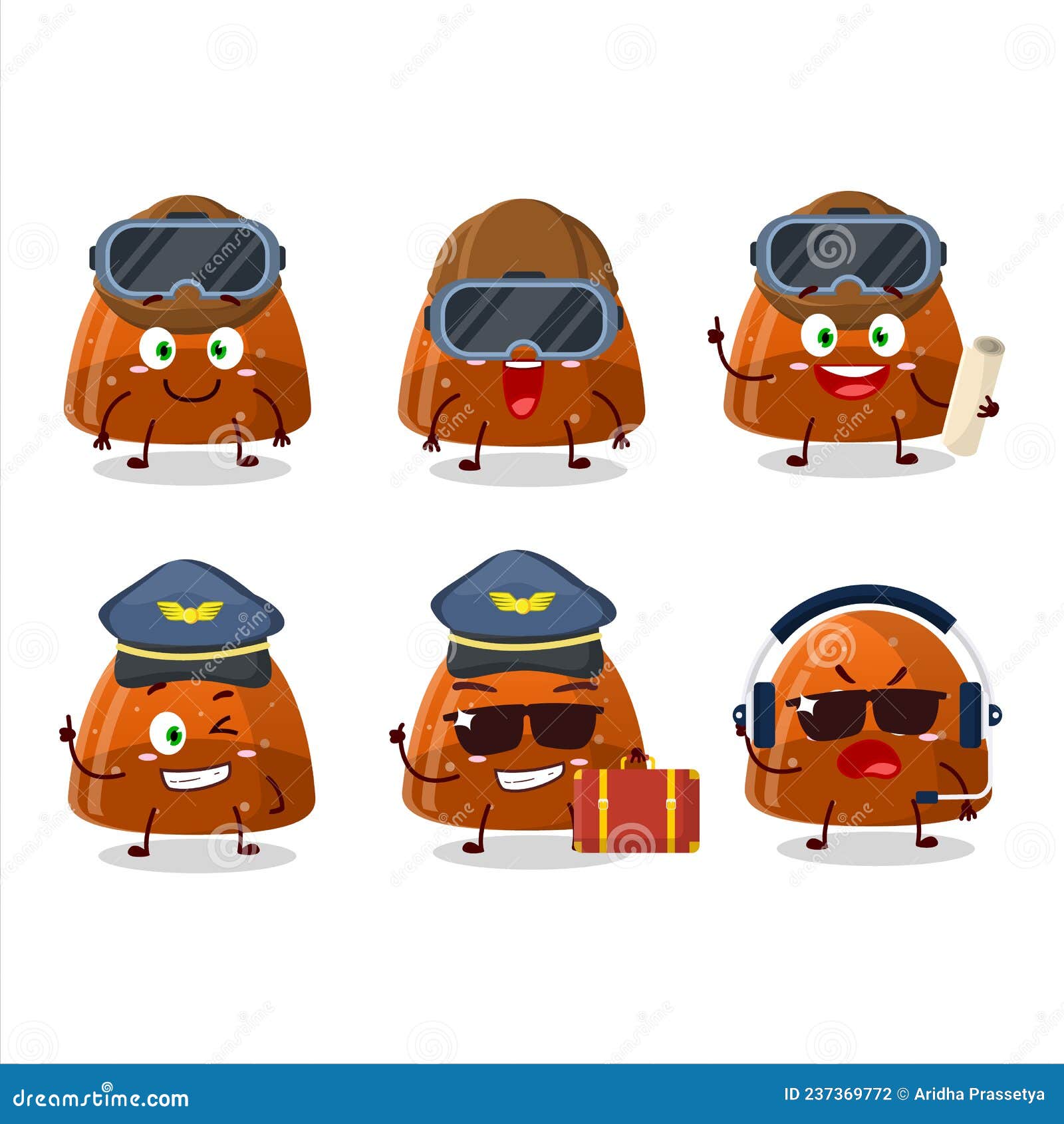Pilot Cartoon Mascot Orange Jelly Gummy Candy with Glasses Stock Vector -  Illustration of staf, funny: 237369772