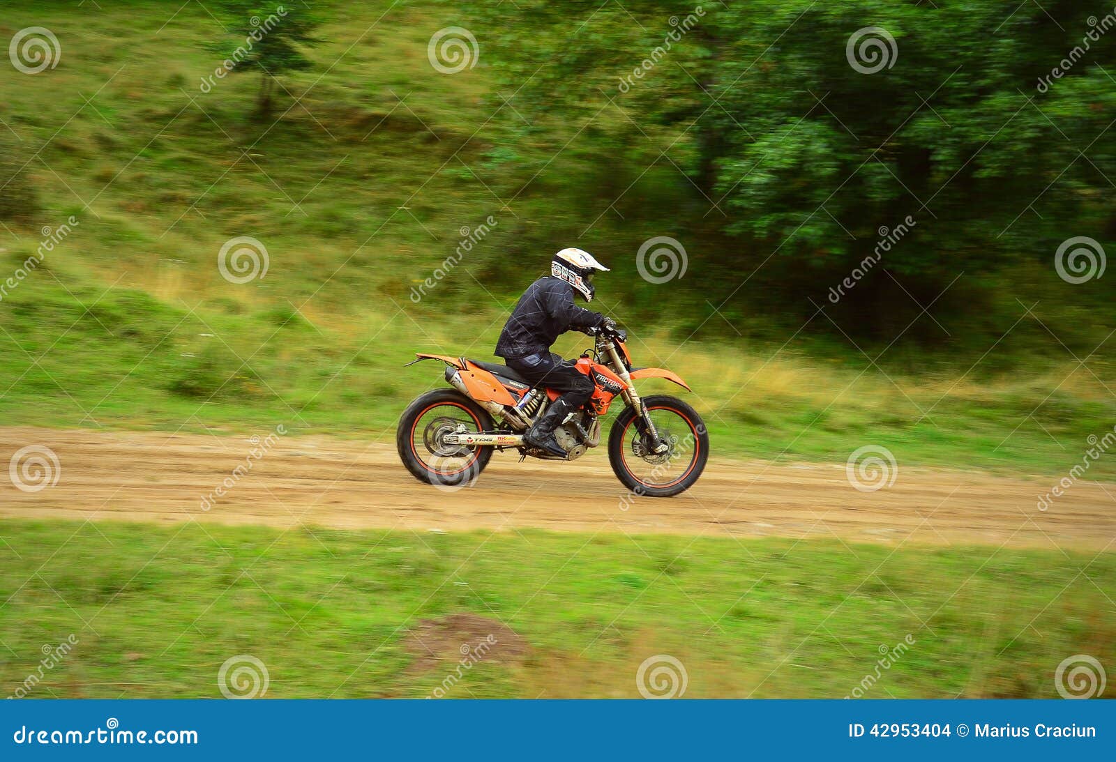 Pilot on Enduro Motorcycle Off Road Editorial Stock Image Image of