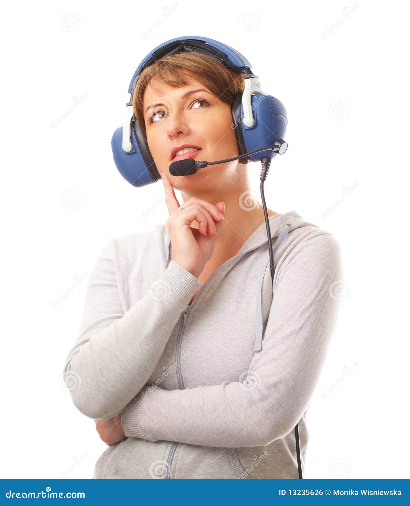 Pilot with headset stock photo. Image of lifestyle, sport 13235626