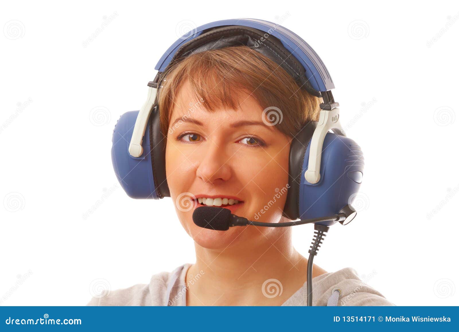 Pilot with headset stock image. Image of headset, controller 13514171
