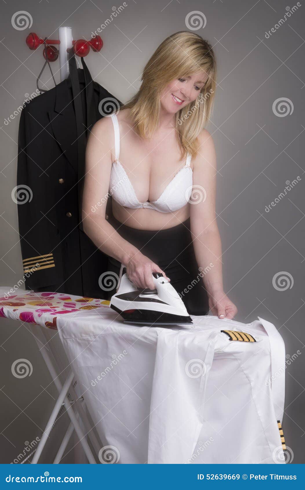 Pilot ironing uniform stock image. Image of staff, shirt 52639669