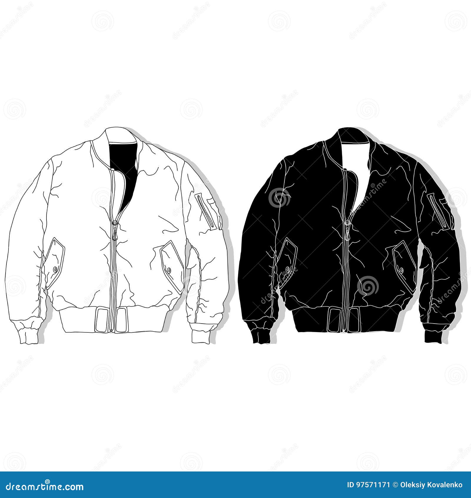 Fashion Technical Drawing Short Oversized Bomber Stock Vector Royalty  Free 2042714252  Shutterstock