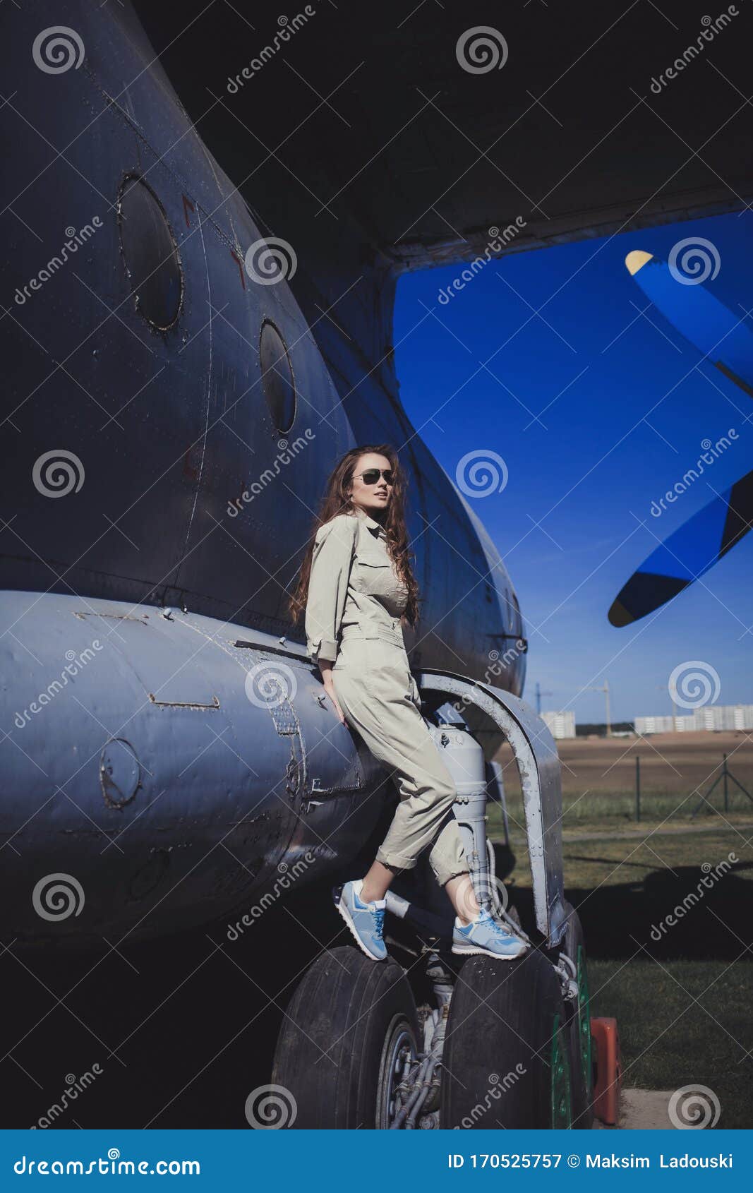 Pilot near the plane stock image. Image of 170525757