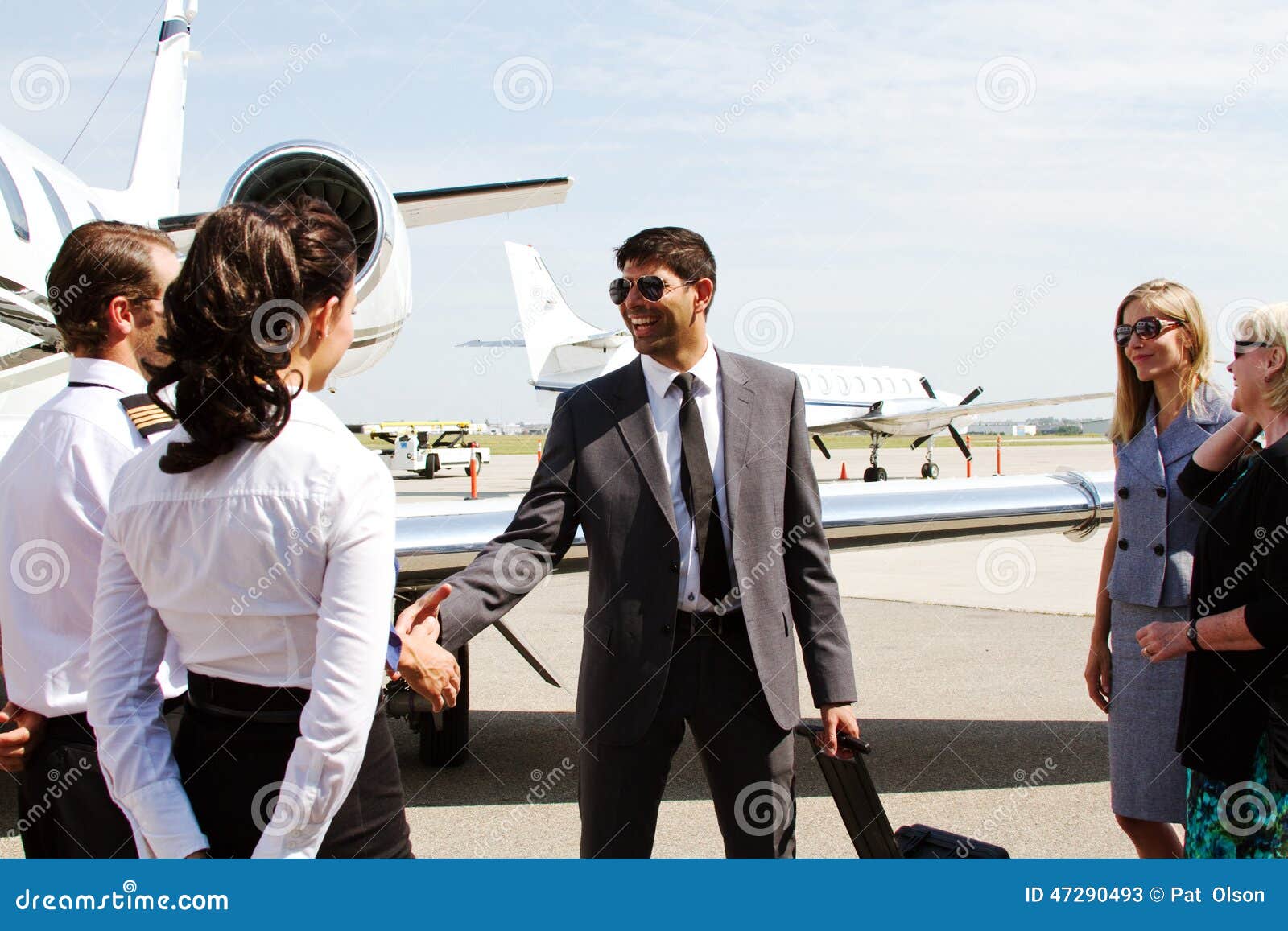 Pilot and Passenger Shake Hands Stock Image Image of travel, shake