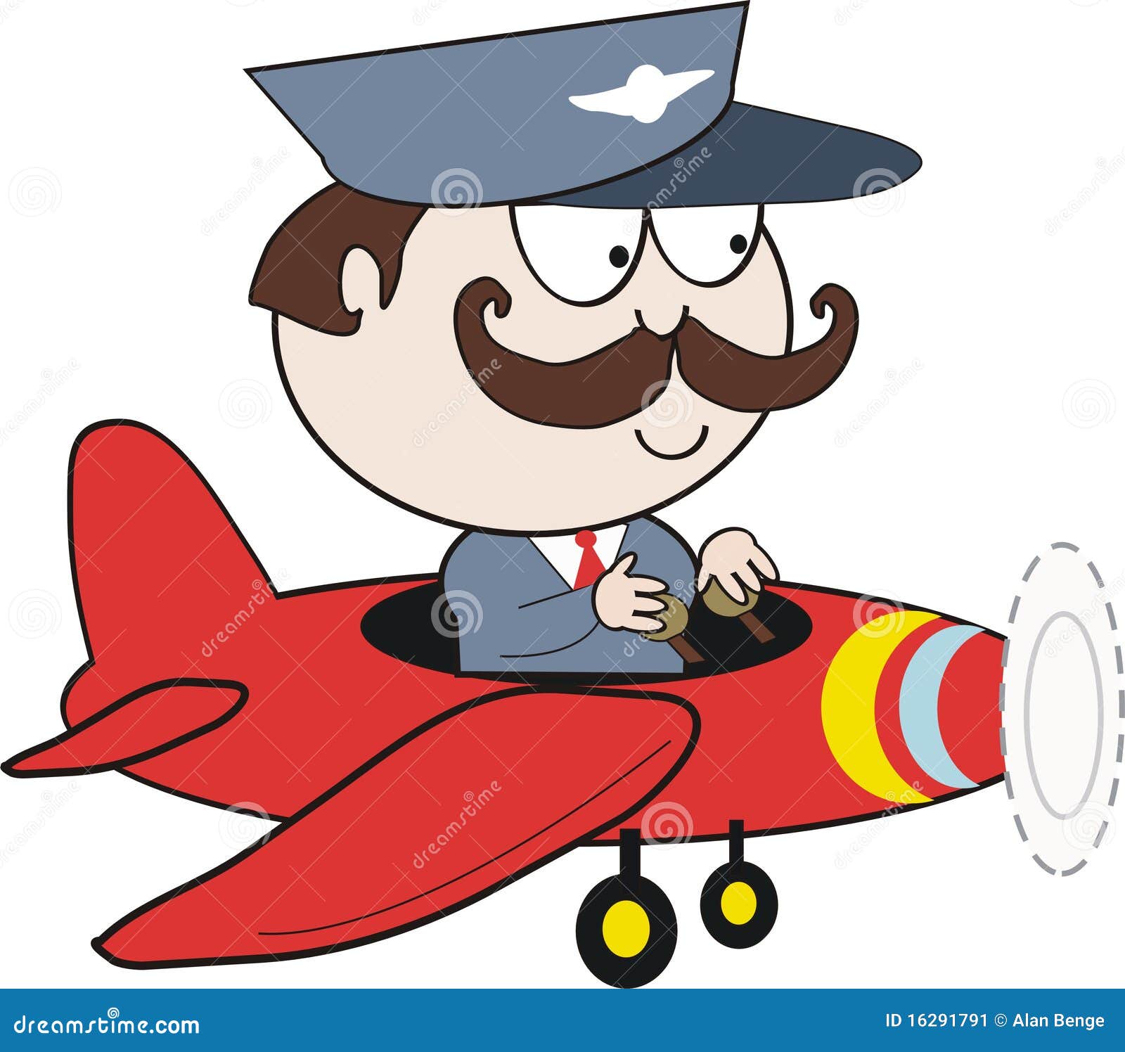 Pilot in plane cartoon stock illustration. Image of humor 16291791