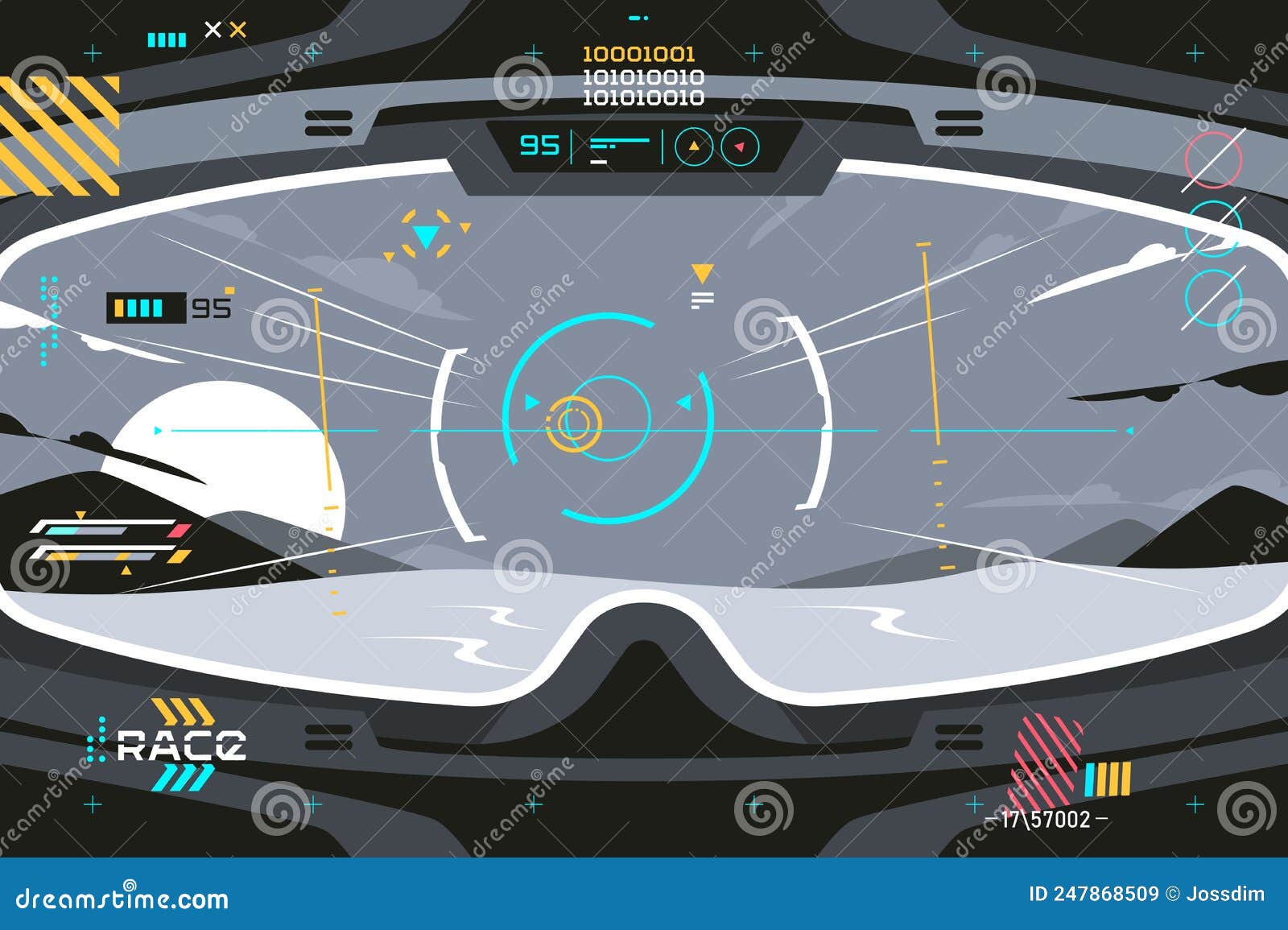 Pilot in Virtual Glasses Control Drone Stock Vector Illustration of